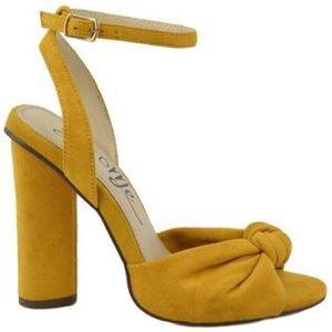 So Me Ankle Strap Block Heel Bow Open Toe Sandals